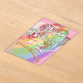 Happy Birthday  アクリル招待状 (レイダウン)