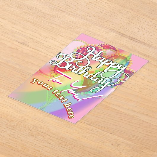 Happy Birthday  アクリル招待状 (レイダウン)