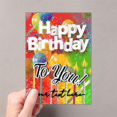 Happy Birthday   アクリル招待状 (インサイチュ (ポータブル))