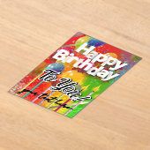 Happy Birthday   アクリル招待状 (レイダウン)