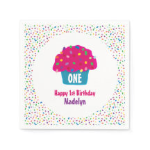 Happy Birthday カップケーキ フロスティング スプリンクル