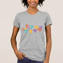 "Happy Birthday" カラフルガーランド グラフィックTシャツ レディース Tシャツ