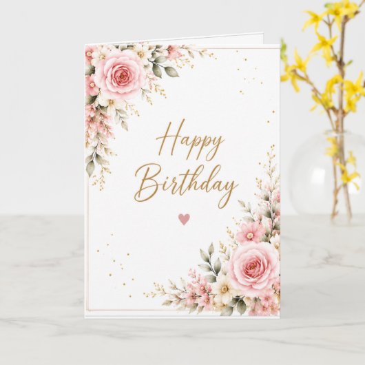 Happy Birthday カード (黄色い花)