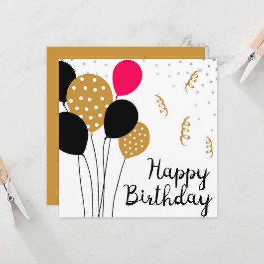 Happy Birthday カード (正面/裏面インサイチュ)