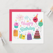 Happy Birthday カード (正面/裏面インサイチュ)