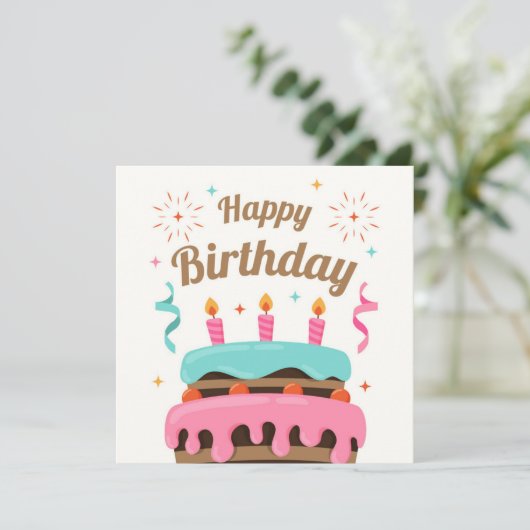 Happy Birthday カード (スタンド正面)