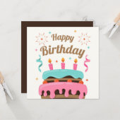 Happy Birthday カード (正面/裏面インサイチュ)