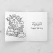 Happy Birthday | コーヒーと本 カード (内部)