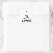 Happy Birthday ゴルフフラグ スクエアシール (バッグ)