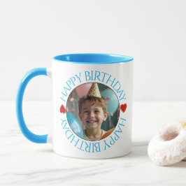 Happy Birthday | シンプルな写真ラウンドマグカップ マグカップ