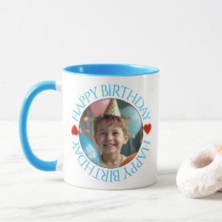 Happy Birthday | シンプルな写真ラウンドマグカップ マグカップ
