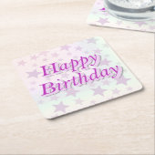 Happy Birthday!! スクエアペーパーコースター (アングル)