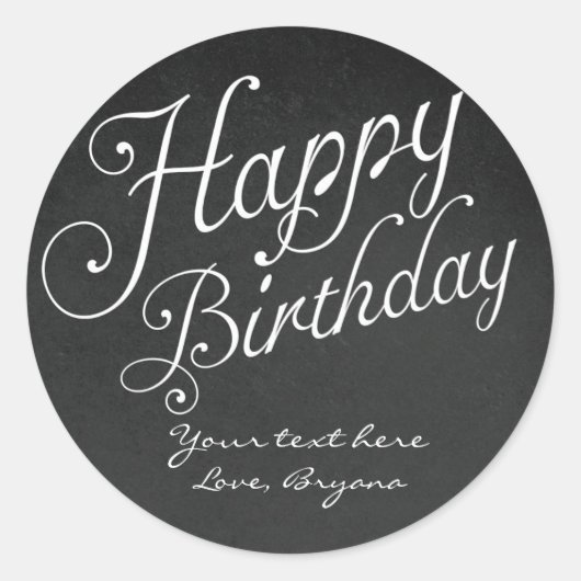 HAPPY BIRTHDAY タイプ 黒板 チョーク ステッカー (正面)