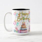 Happy Birthday  ツートーンマグカップ (左)