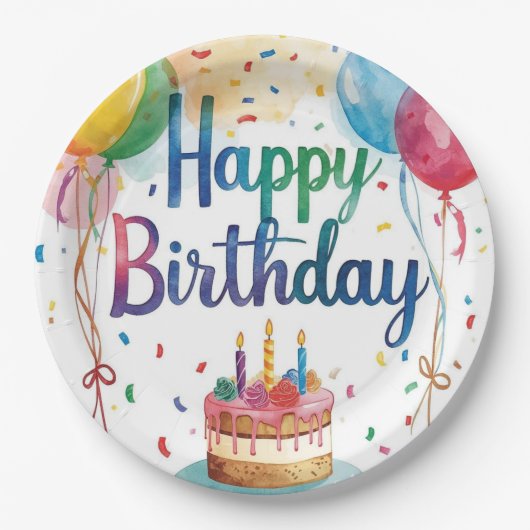 Happy Birthday ペーパープレート (正面)