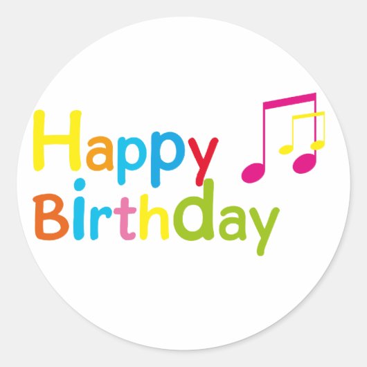 Happy Birthday ラウンドシール (正面)