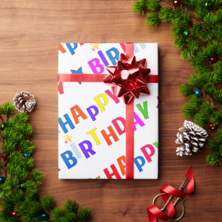 HAPPY BIRTHDAY ラッピングペーパー おもしろい カラフル はい