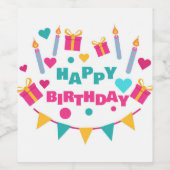Happy Birthday ワインラベル (シングルラベル)