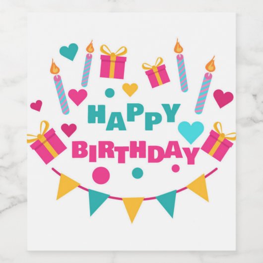 Happy Birthday ワインラベル (シングルラベル)