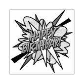 HAPPY BIRTHDAY 楽しいレトロ漫画 ラバースタンプ (インプリント)