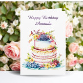 Happy Birthday | 着色ページ 名前入り カード