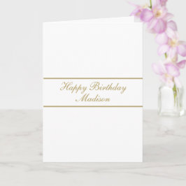 Happy Birthday 筆記体 名前 ホワイトゴールド カード