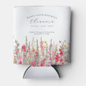 Happy Birthday 100th August Birth Flower Custom 缶クーラー (正面)