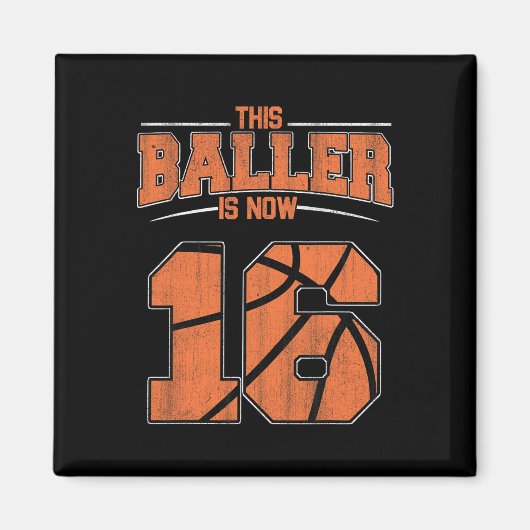 Happy Birthday 16 Year Old Bysketbyll Boys Sixteen マグネット (正面)