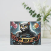 Happy Birthday 2026 Postcards Cat -2 ポストカード (スタンド正面)