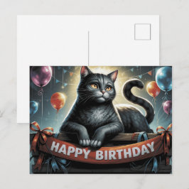 Happy Birthday 2026 Postcards Cat -3 ポストカード