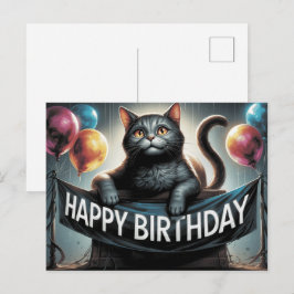 Happy Birthday 2026 Postcards Cat -4 ポストカード