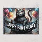 Happy Birthday 2026 Postcards Cat -4 ポストカード (正面)