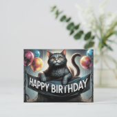 Happy Birthday 2026 Postcards Cat -4 ポストカード (スタンド正面)