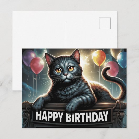 Happy Birthday 2026 Postcards Cat -5 ポストカード (正面/裏面)