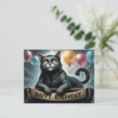 Happy Birthday 2026 Postcards Cat -6 ポストカード (スタンド正面)