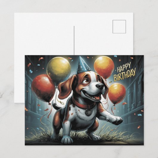 Happy Birthday 2026 Postcards Dog -8 ポストカード (正面/裏面)