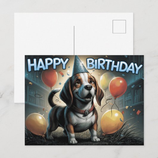 Happy Birthday 2026 Postcards Dog -9 ポストカード (正面/裏面)