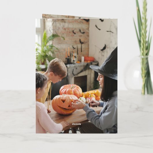 Happy Birthday 3 Photo Folded Greeting Card カード (裏面)