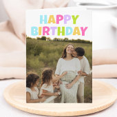 Happy Birthday 3 Photo Folded Greeting Card カード