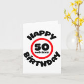 Happy Birthday 50 And Y Funny 50th Birthday Gift カード (黄色い花)