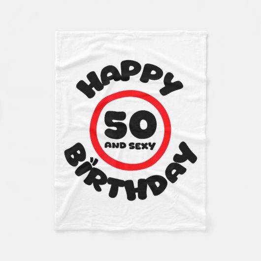 Happy Birthday 50 And Y Funny 50th Birthday Gift フリースブランケット (正面)