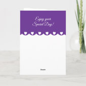 Happy Birthday 50 today flowers purple カード (裏面)