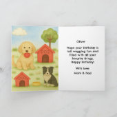 Happy Birthday 5 Boy / Cute Dogs Greeting  カード (内部)