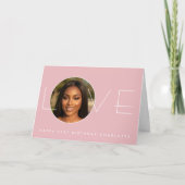 Happy Birthday 7 Photo Love Elegant Blush Pink カード (正面)