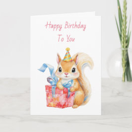 Happy Birthday | Adorable  Squirrel Card カード