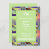 Happy Birthday Adult Any Age Abstract Pattern 招待状 (正面/裏面)