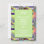 Happy Birthday Adult Any Age Abstract Pattern 招待状 (正面)