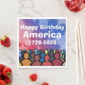 Happy Birthday America 1776 to 2026 スタンダードランチョンナプキン (インサイチュ)