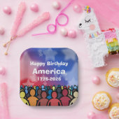 Happy Birthday America 1776 to 2026 ペーパープレート (パーティー)