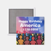 Happy Birthday America 1776 to 2026 マグネット (正面/裏面)